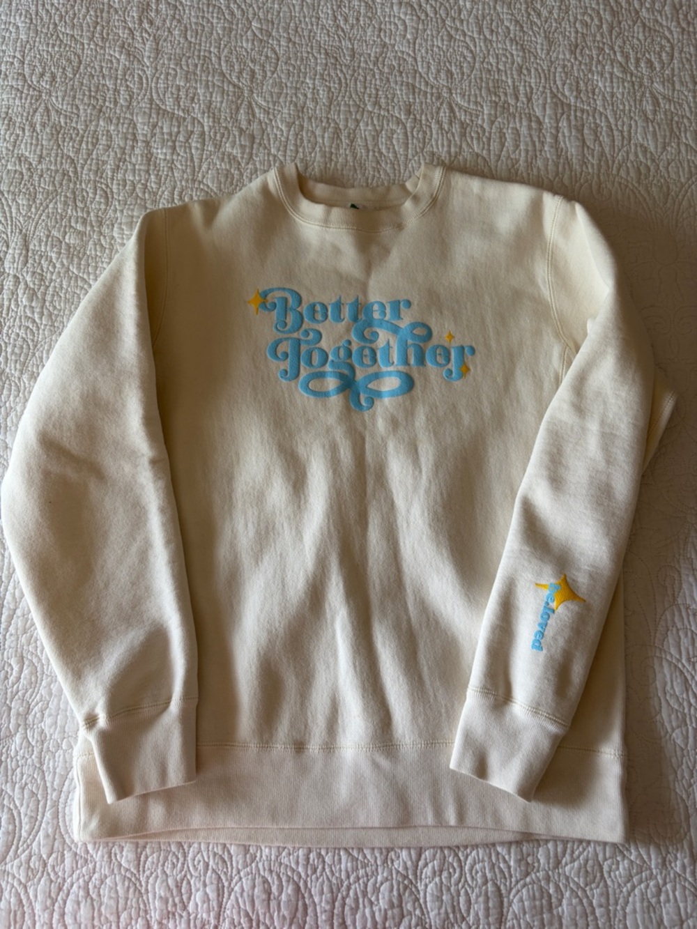 Cream 'Better Together' Graphic Crewneck Sweatshirt